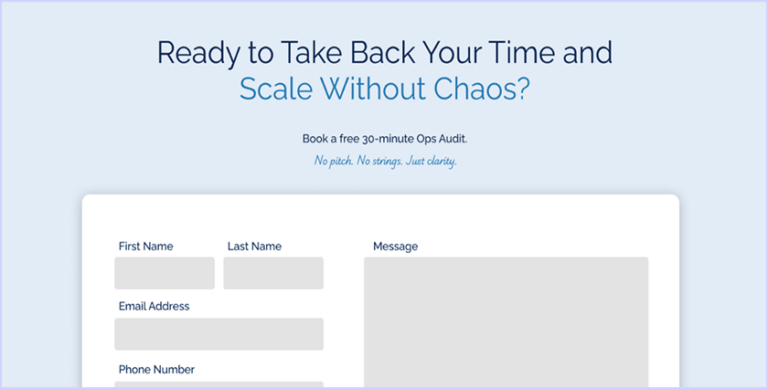 Velu Consulting Lead Capture