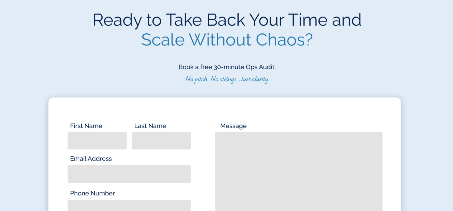 Velu Consulting Lead Capture Form